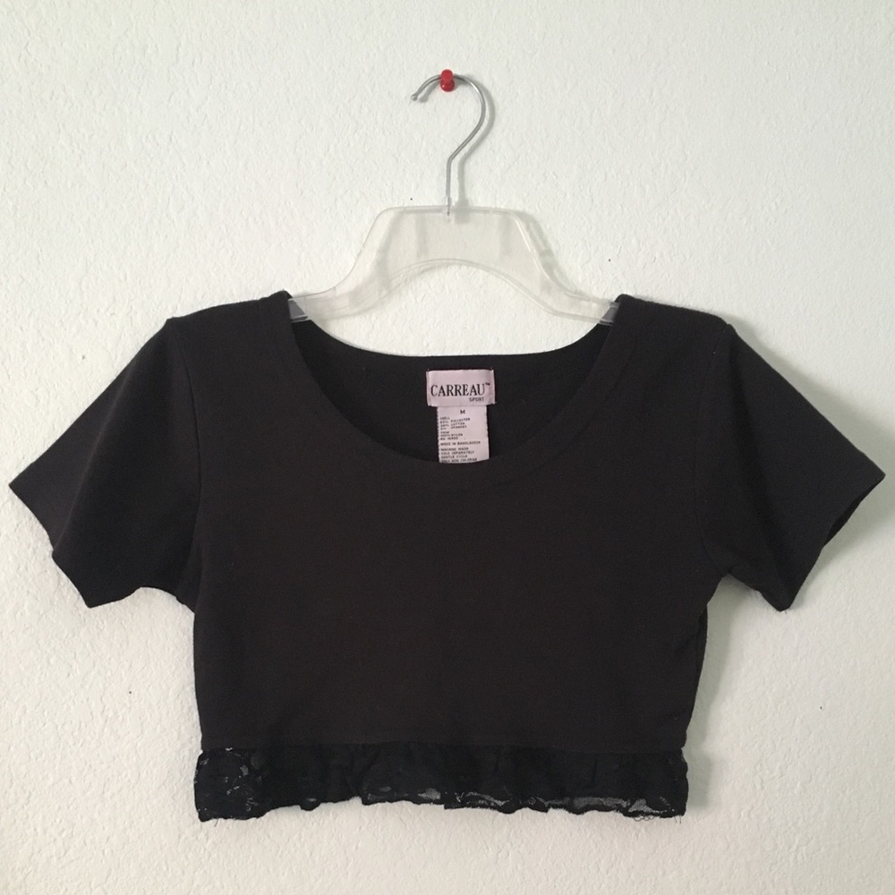 Vintage lace trim crop top